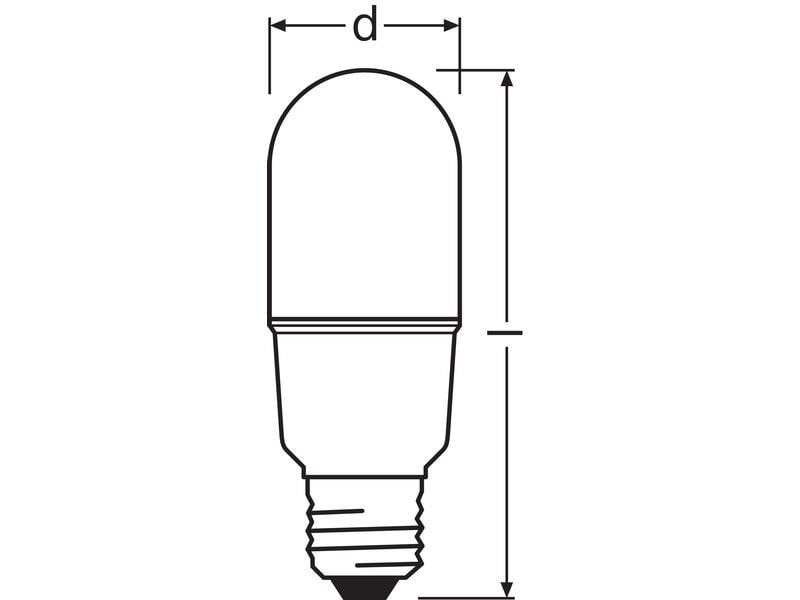 OSRAM Lampe Star CL Stick, 8W, E27 Warmweiss LED-Lampe