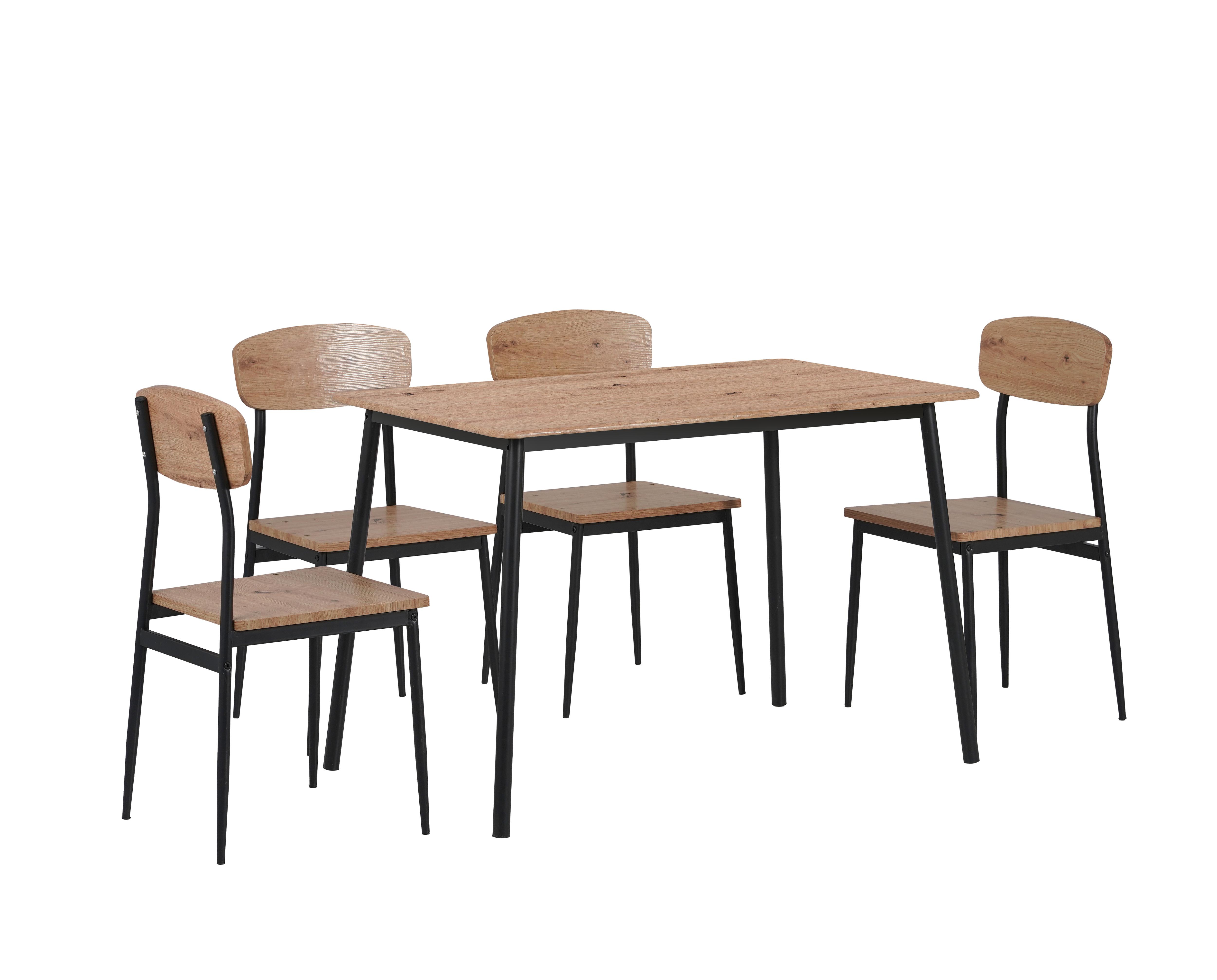 TABLE REPAS 110X70X76.5CM AVEC CHAISES