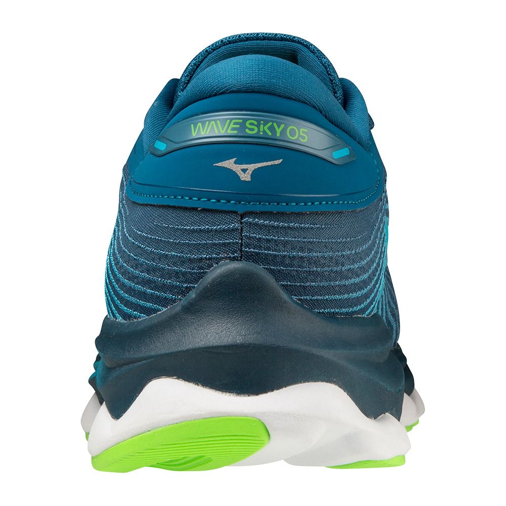 Mizuno WAVE SKY 5 - Chaussures running Homme moroccanb/peacockb/ggeck