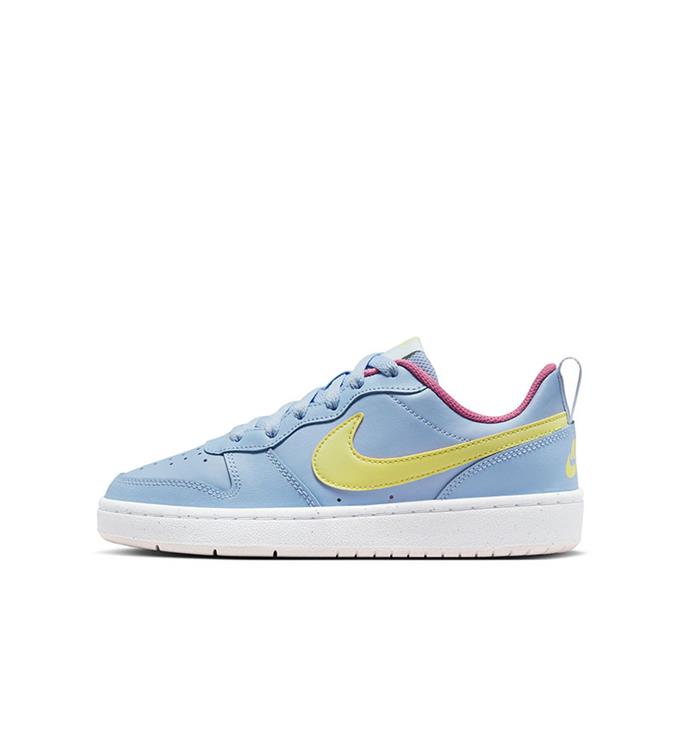 NIKE COURT BOROUGH LOW 2 BIG KIDS COBALT-BLISS-LT-LEMON-TWIST-PE