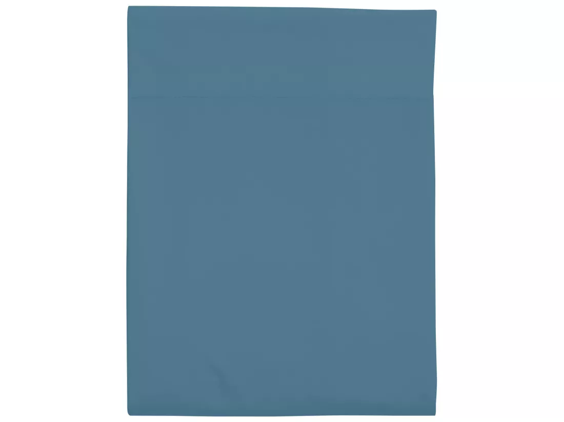 Drap plat bleu minéral 100% coton biologique 180x290 cm