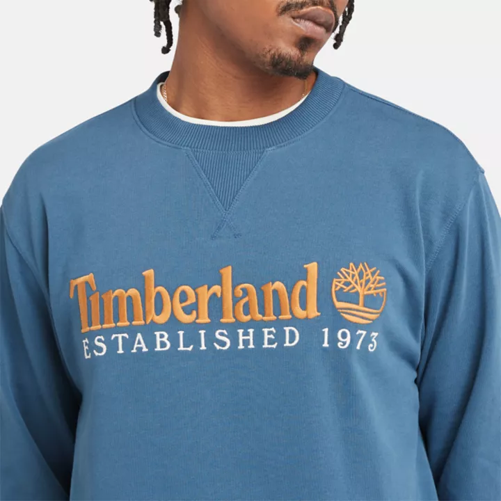 Sweat à col rond et logo Est. 1973 pour homme en bleu