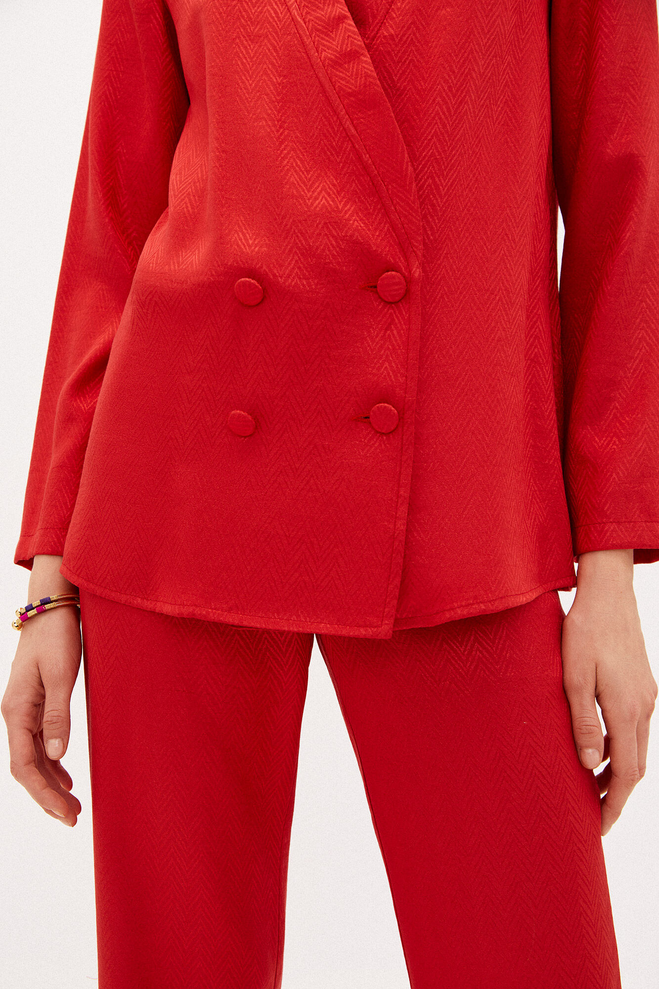 Milo Americana curado em jacquard - Vermelho