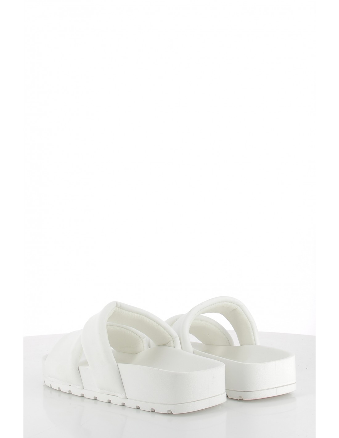 colors of california Claquettes two band square sole slide white Pour Femme