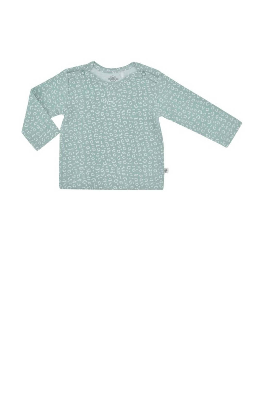 Born by Kiddo United baby longsleeve met katoen mintgroen/wit