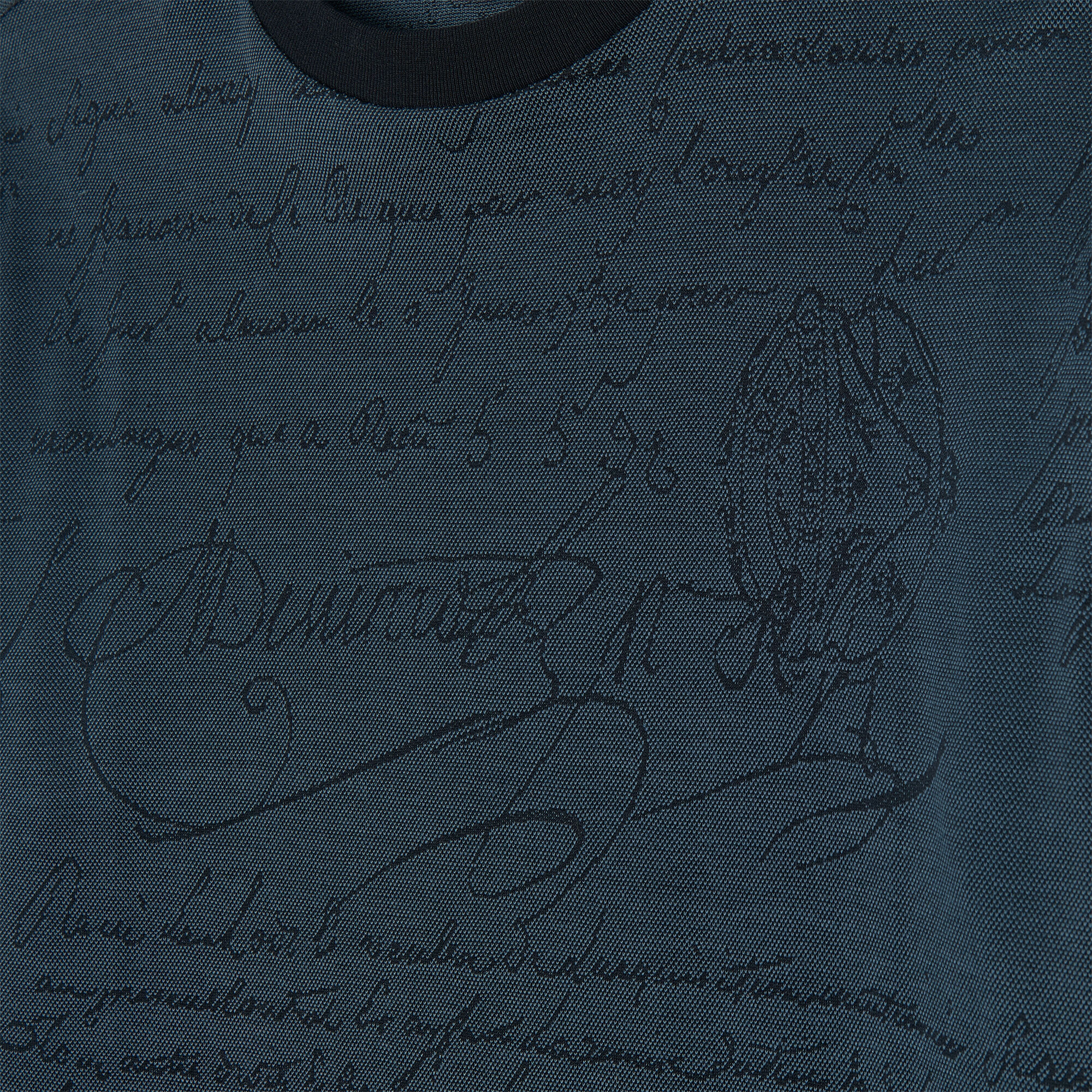 T-Shirt En Jacquard Scritto All-Over