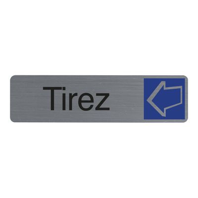 Exacompta - Plaque de signalisation Tirez - 165 x 44 mm - aluminium brossé