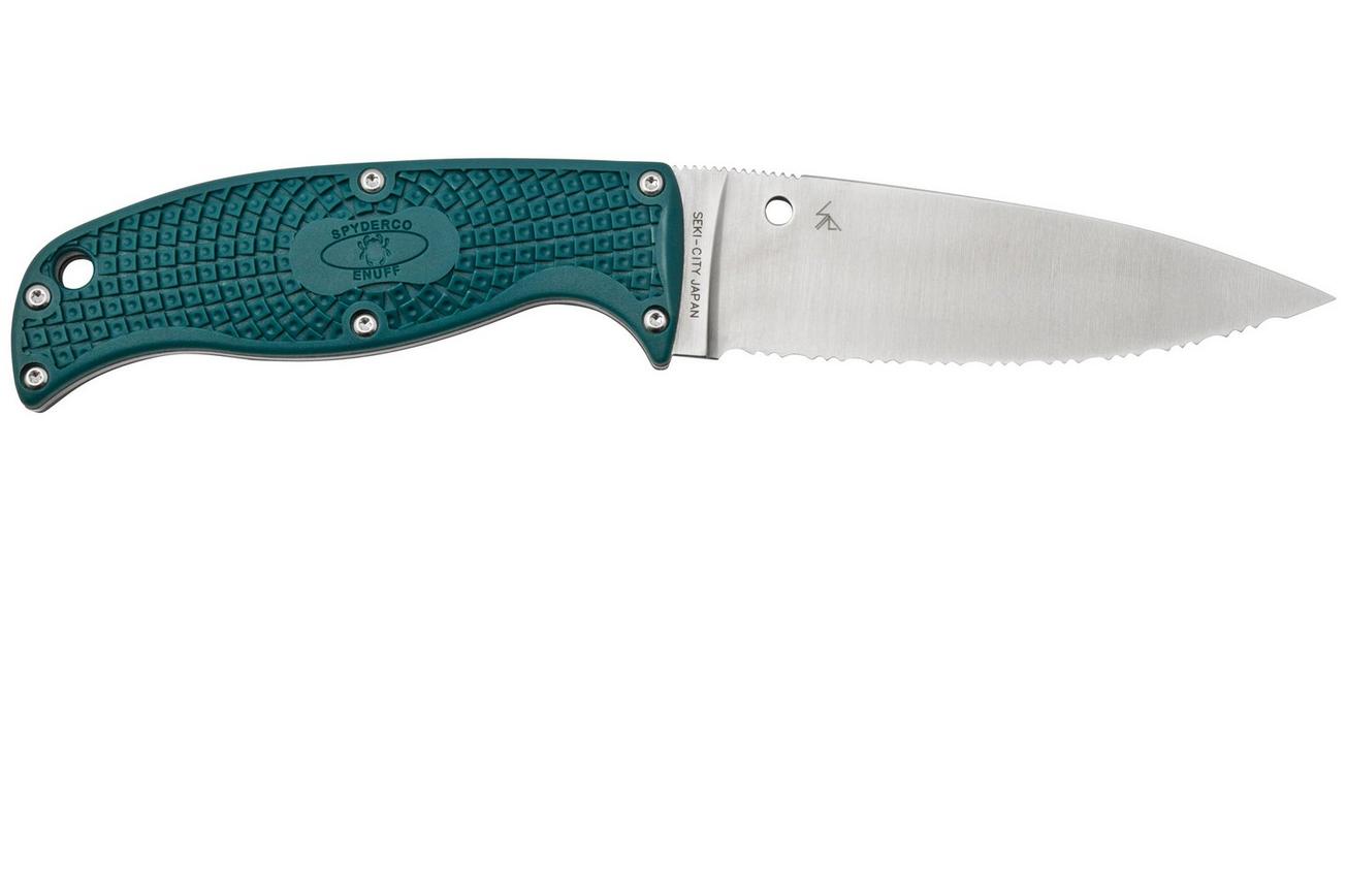 Spyderco Enuff 2 FB31SBL2K390 K390, Blue FRN, serrated vaststaand mes