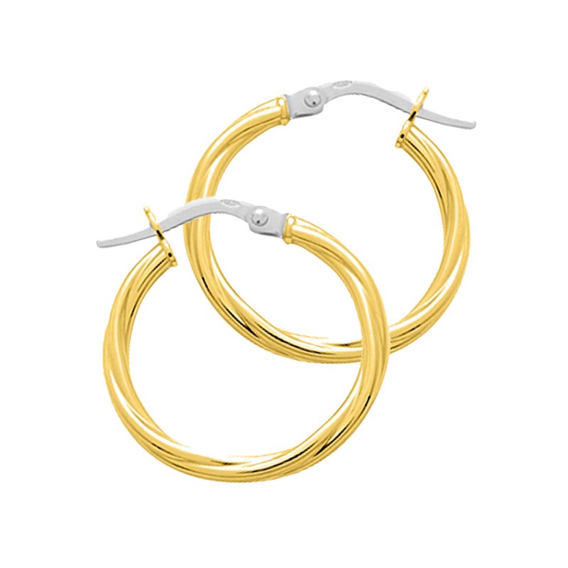 Créoles torsadées Femme - Or 18 Carats - Diamètre 15mm