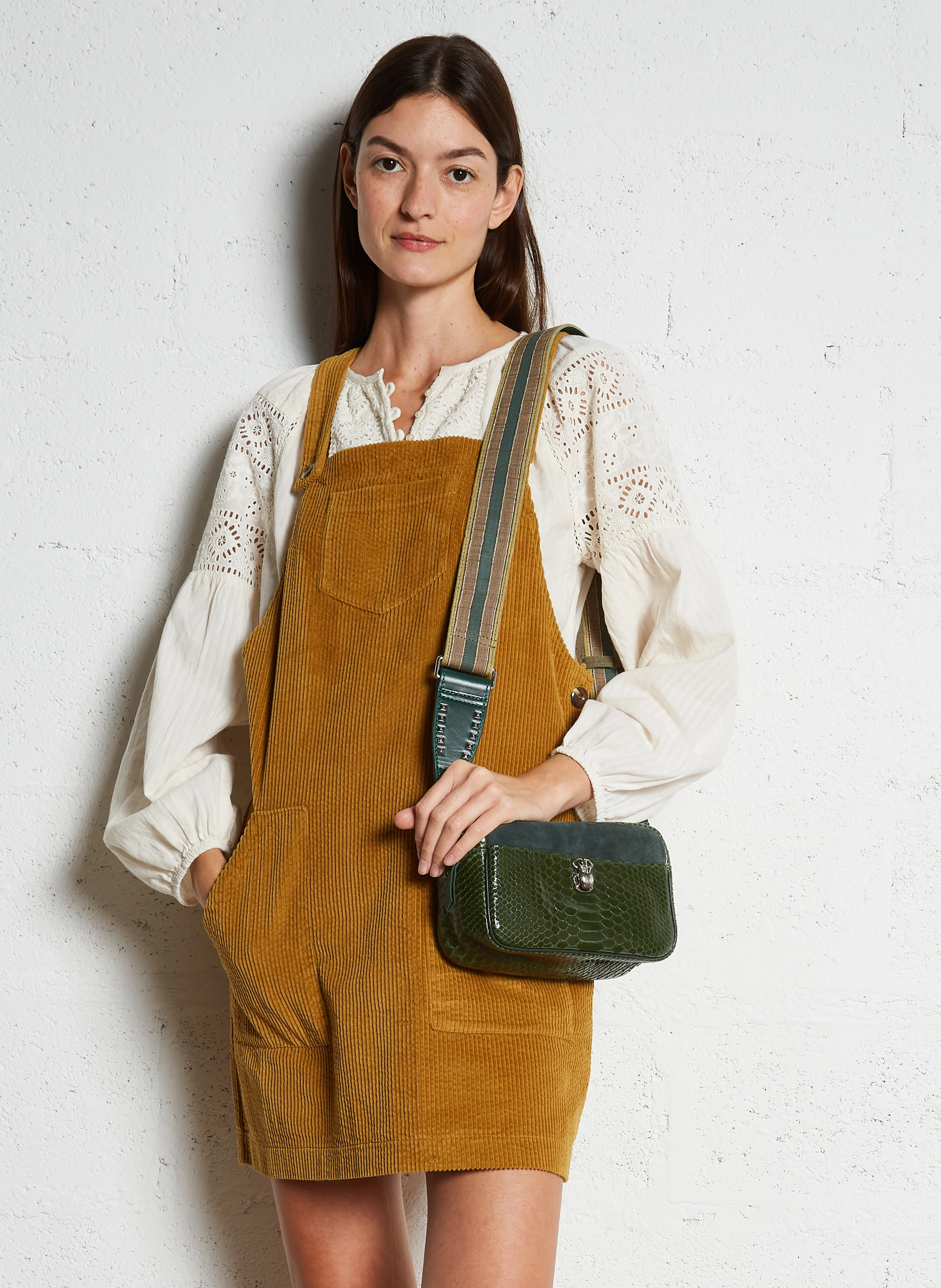 LILY - Sac bandoulière en cuir de python | Vert