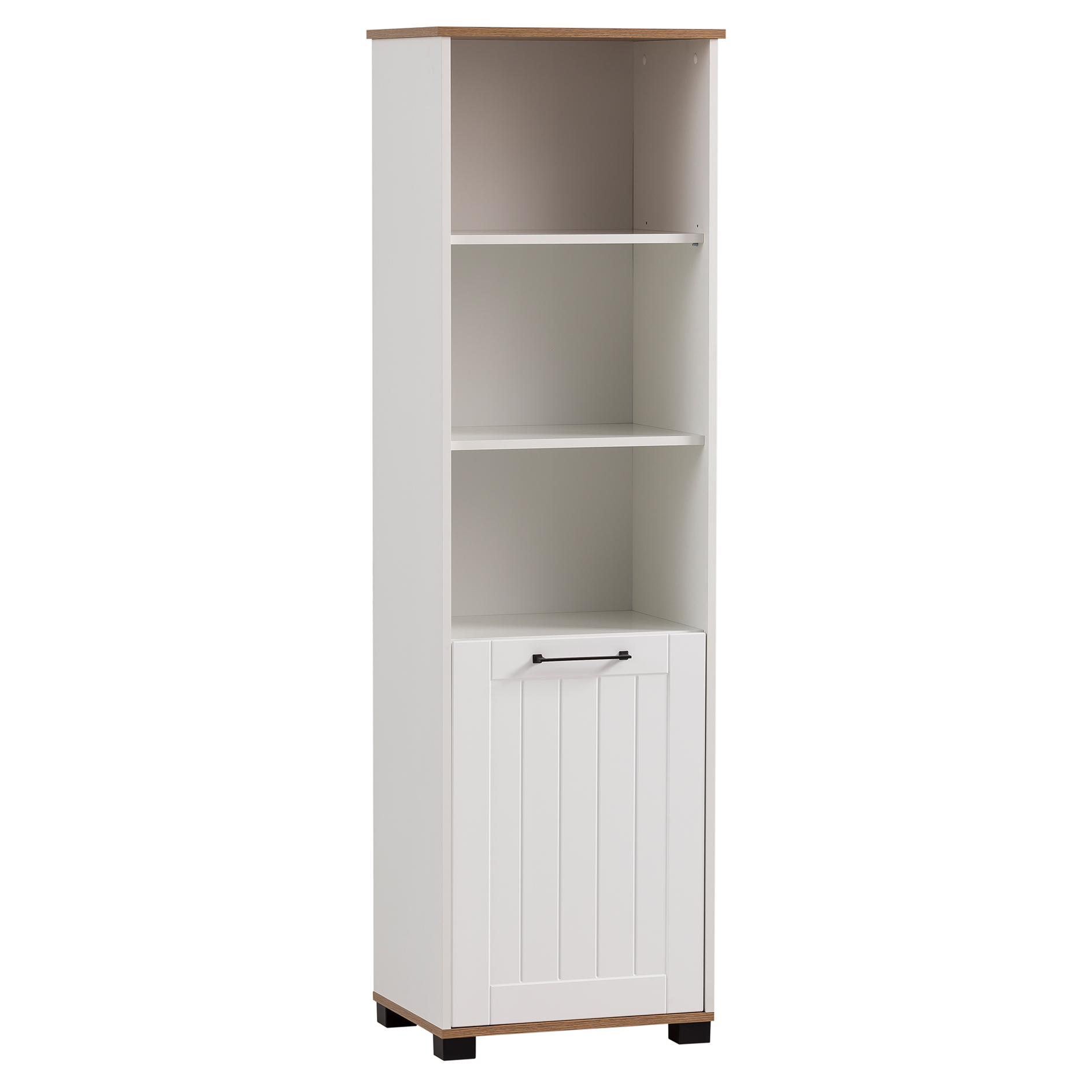 Hochschrank - weiß matt-Eiche - 175 cm hoch