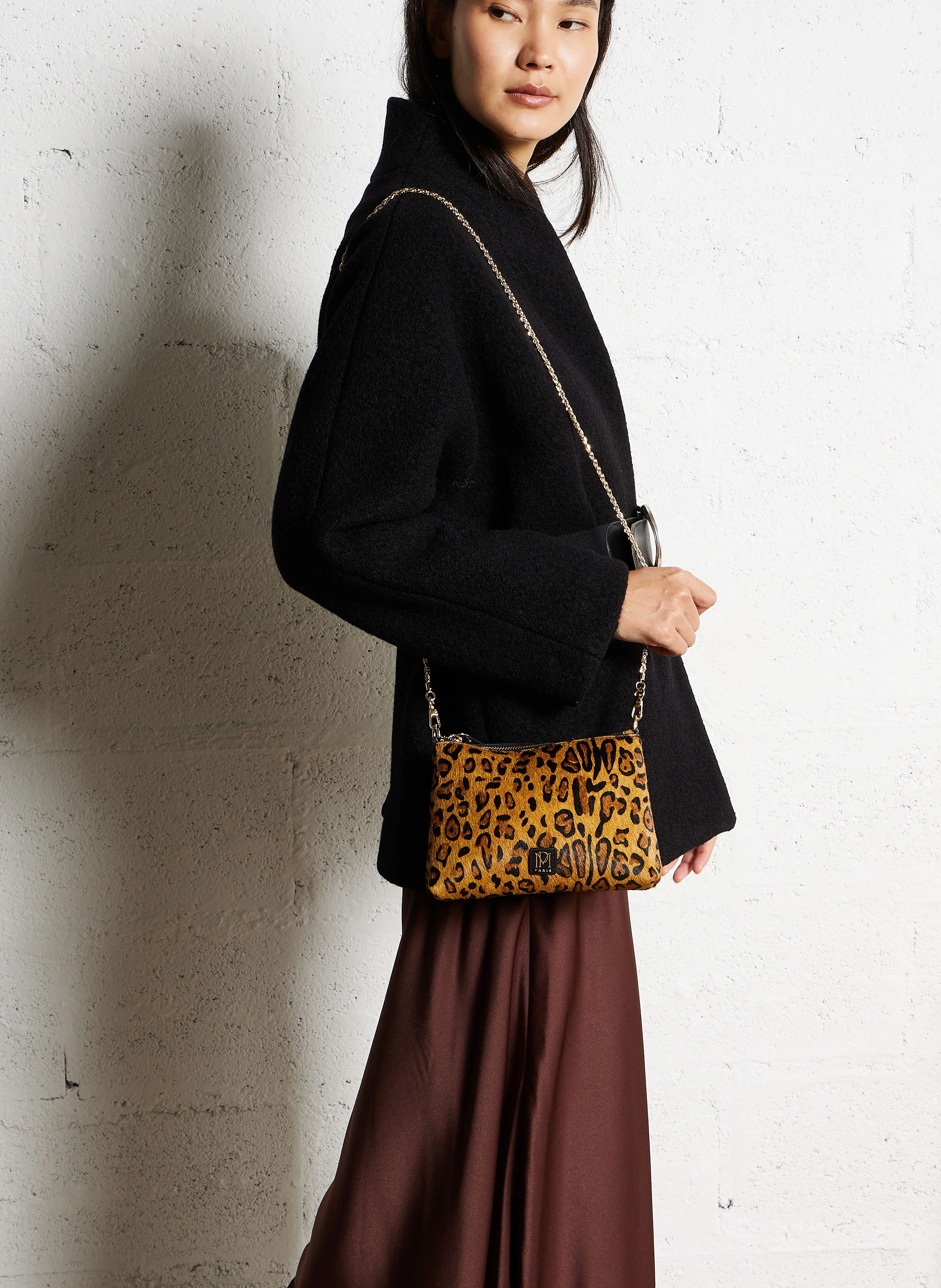 SERION - Sac pochettes en cuir imprimé léopard | Multicolore
