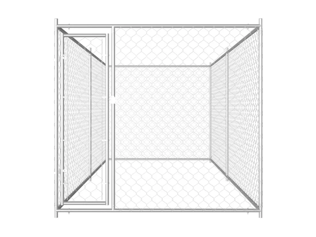 Chenil extérieur cage enclos 382 x 192 x 185 cm 02_0000350