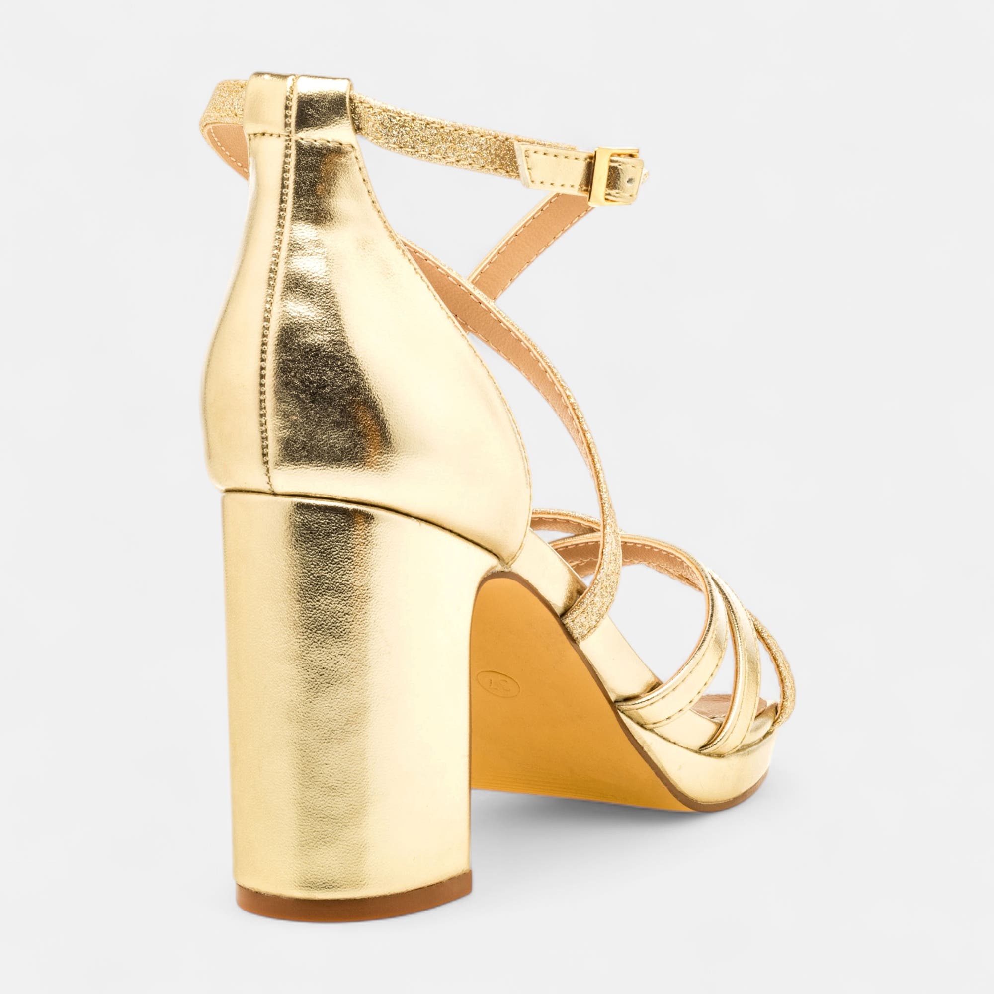 Nu-pieds à talon Femme or