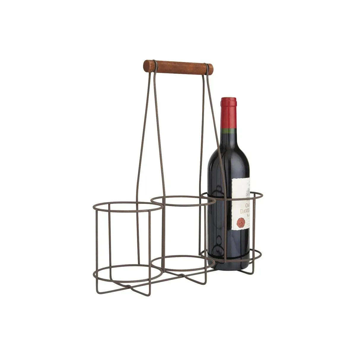 Aubry Gaspard Panier Bouteilles Métal Vieilli