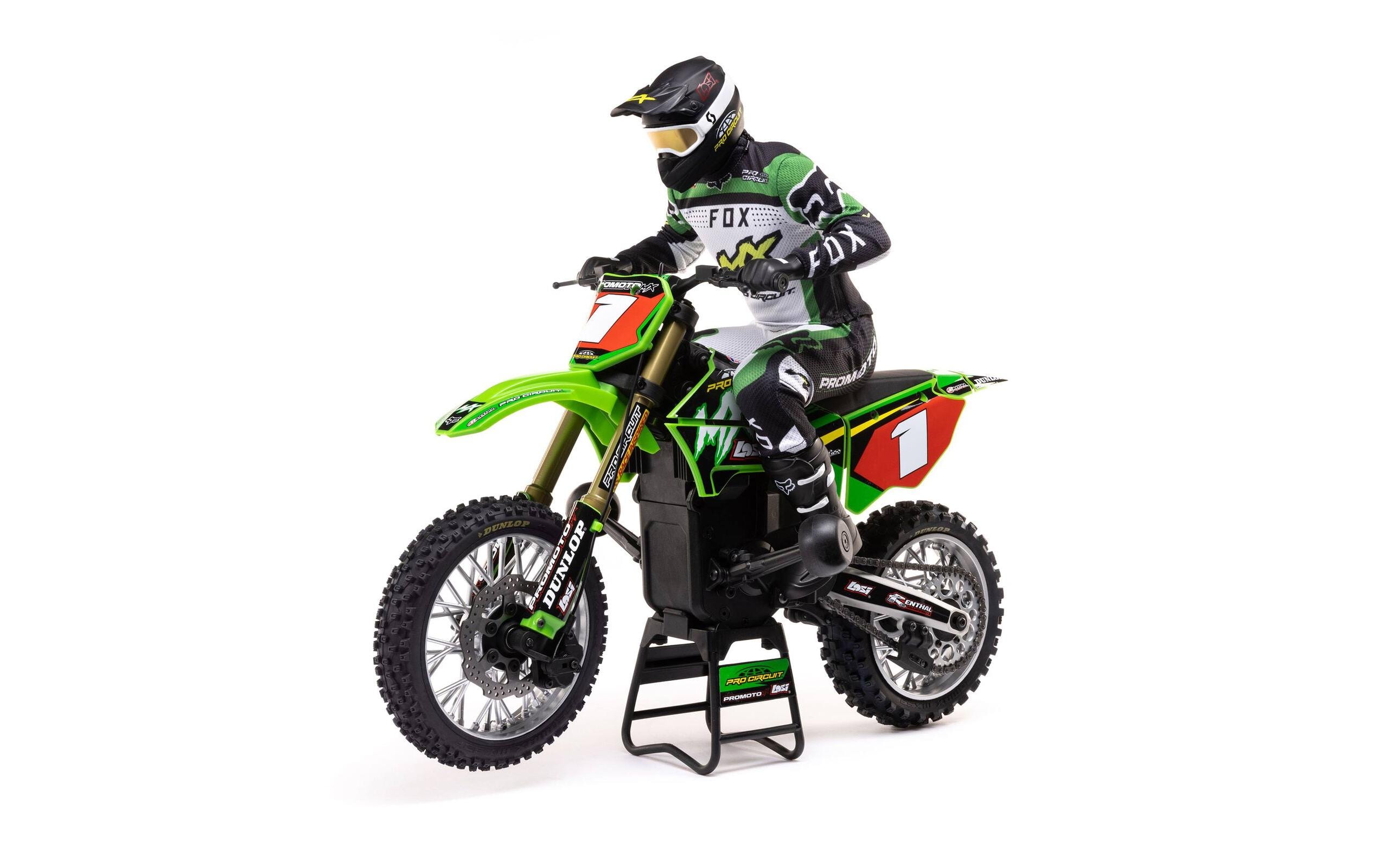 Motorrad Promoto MX Grün, RTR, 1:4<br>Leistungsstarkes RC Motocross Bike