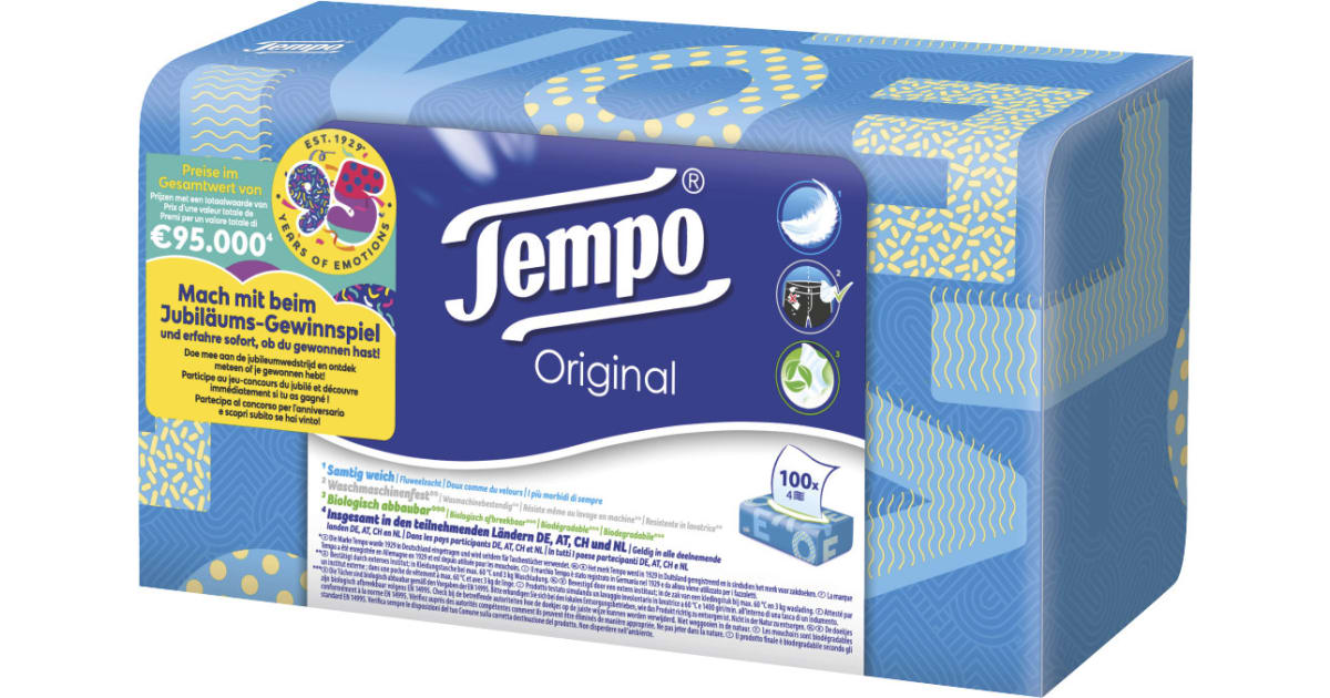 TEMPO Taschentücher Original Box 80 Stück 4-lagig