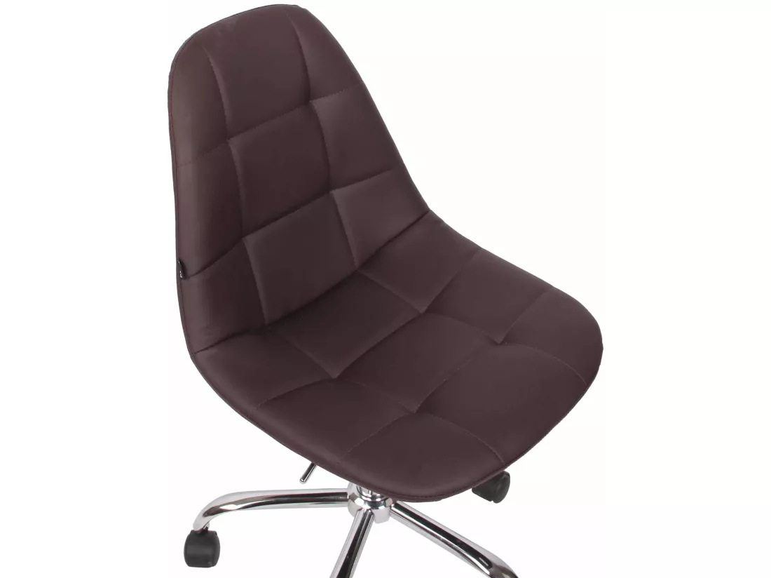 Chaise de bureau - Similicuir & Métal chromé - Marron - Reims