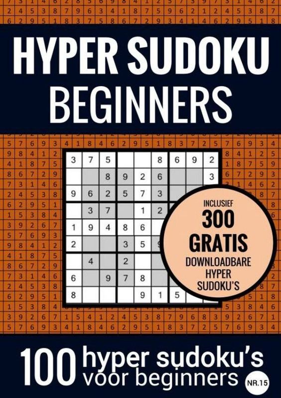 Puzzelboek - 100 Hyper Sudoku's - Makkelijk - A5 - Zwart/Wit - Paperback