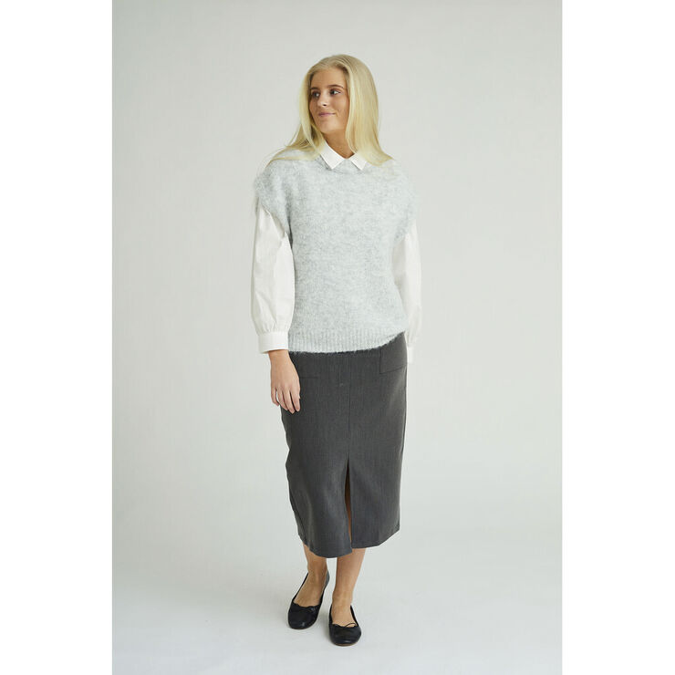 A-VIEW Patrisia knit vest Light grey melange