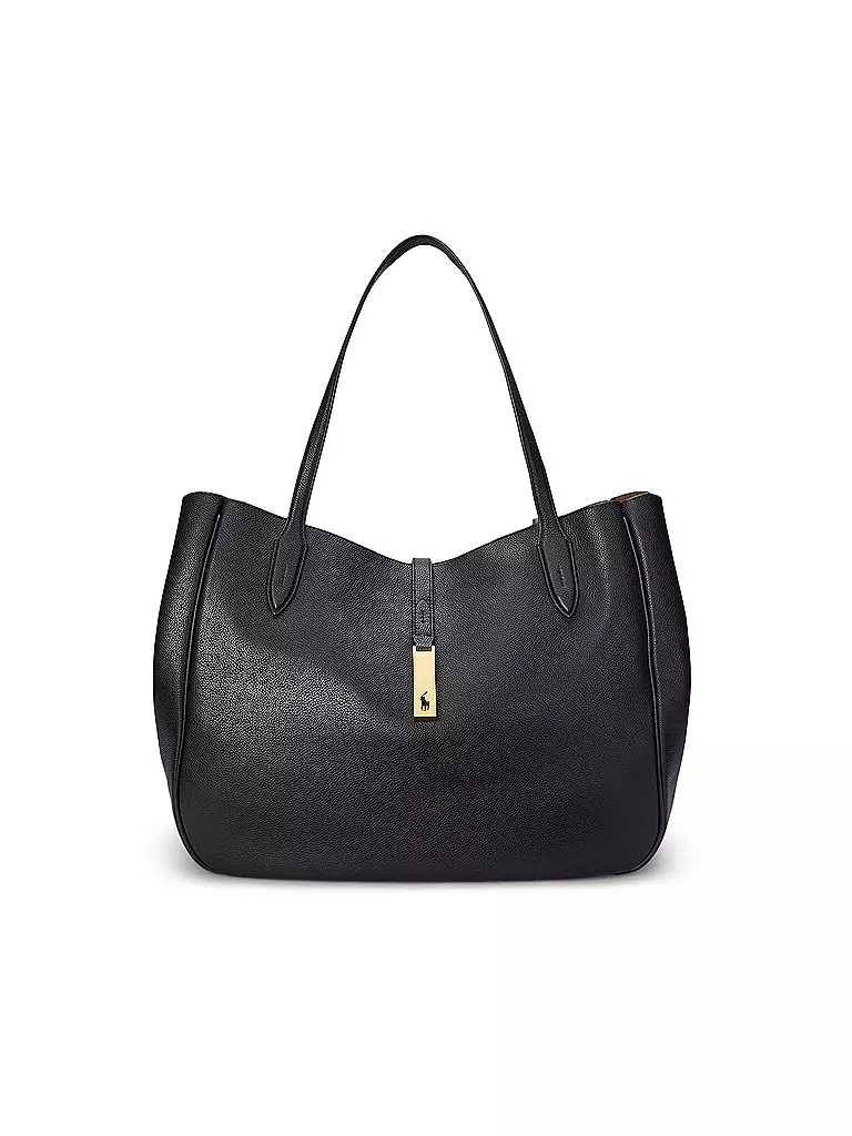 POLO RALPH LAUREN Ledertasche - Shopper schwarz