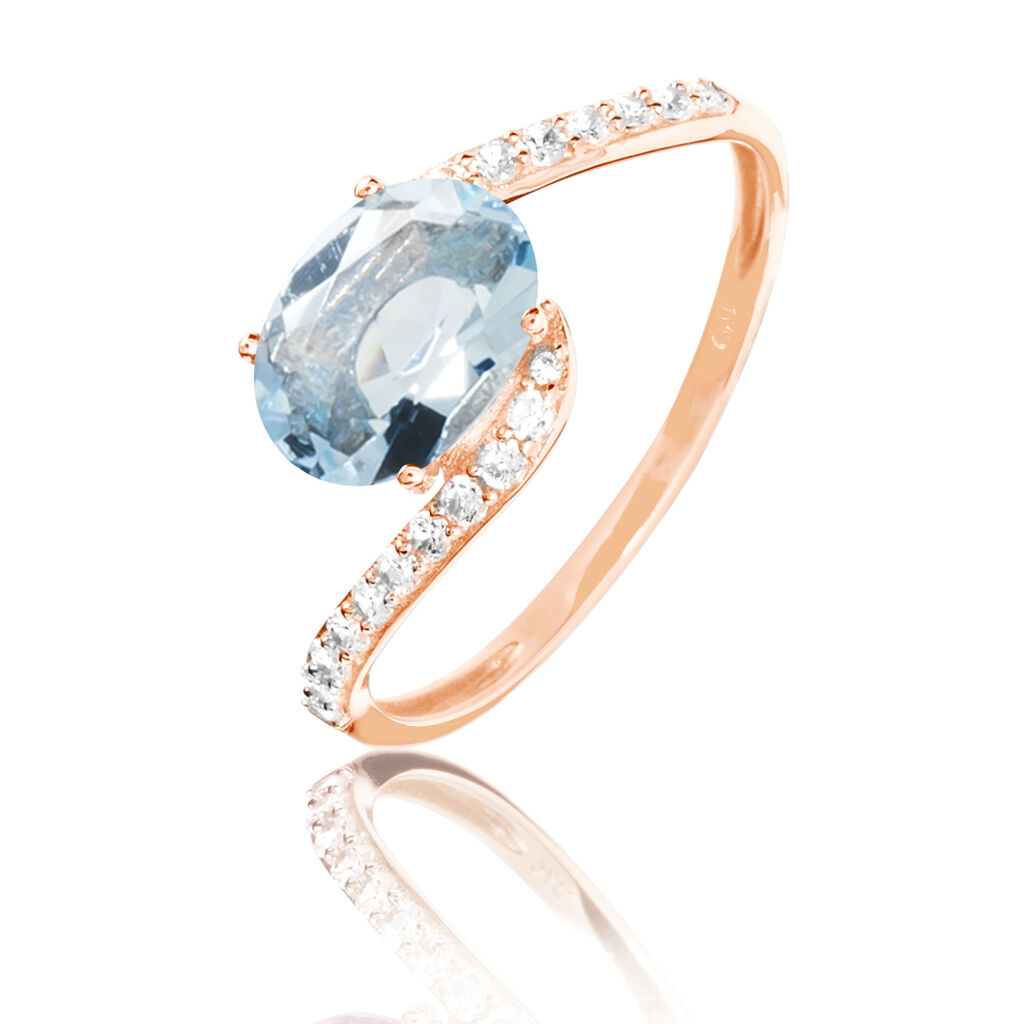Bague Loriane Or Rose Topaze Et Oxyde De Zirconium