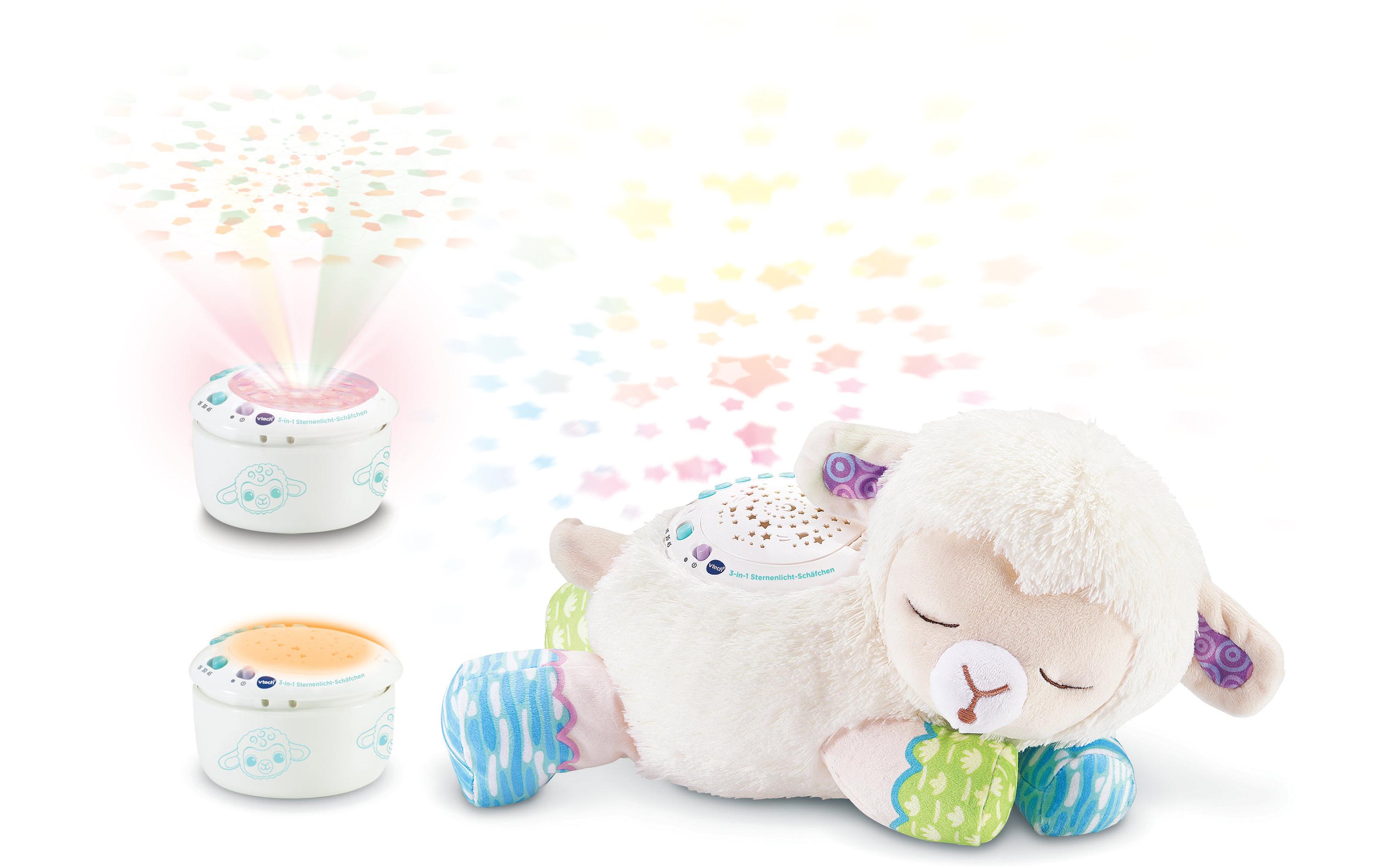 Nachtlicht 3-in-1 Sternenlicht-Schäfchen -DE-Babyspielzeug zum Schlummern und Spielen