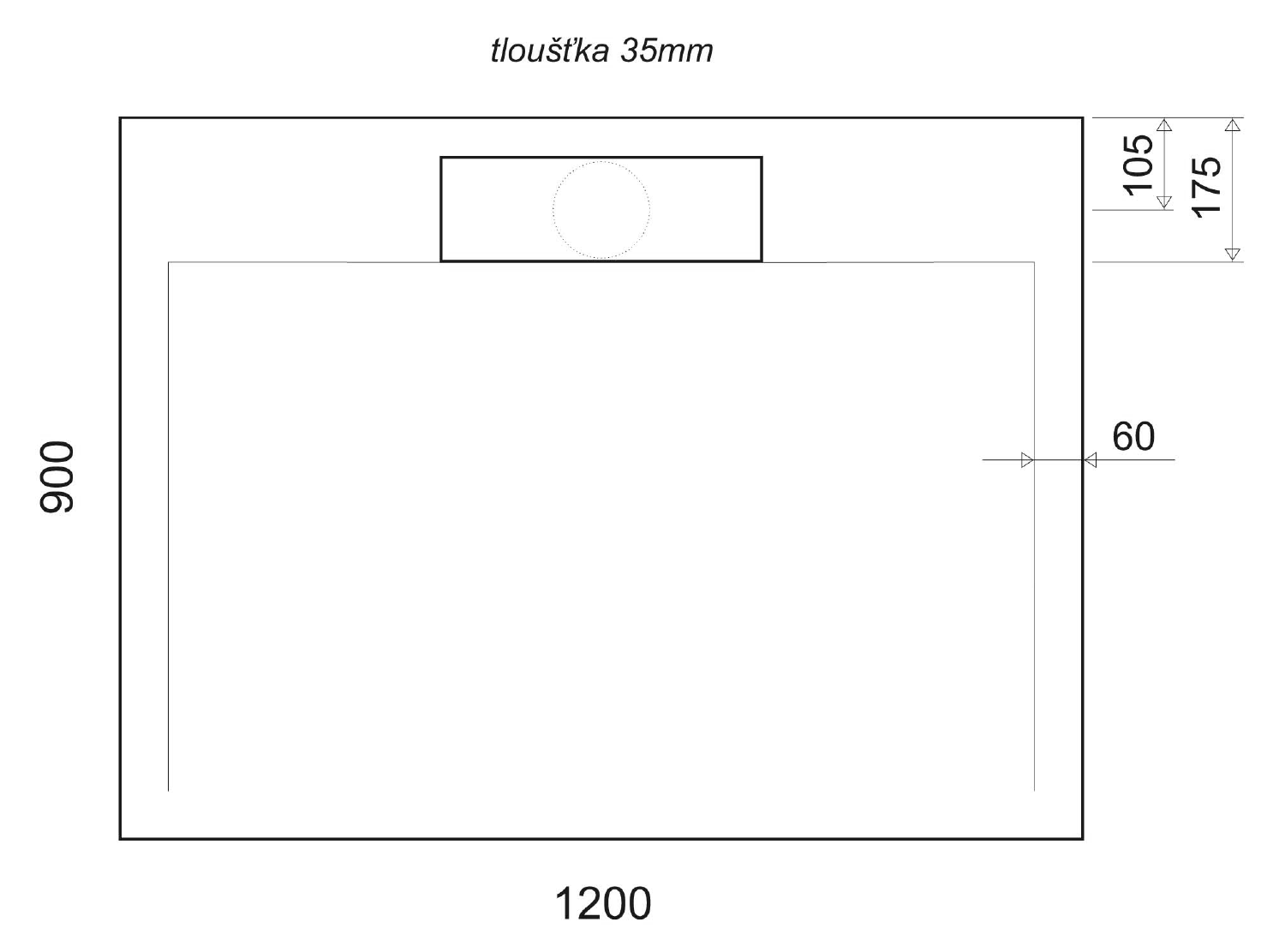 Gelco Irena rechthoekige douchebak antislip 120x90cm wit