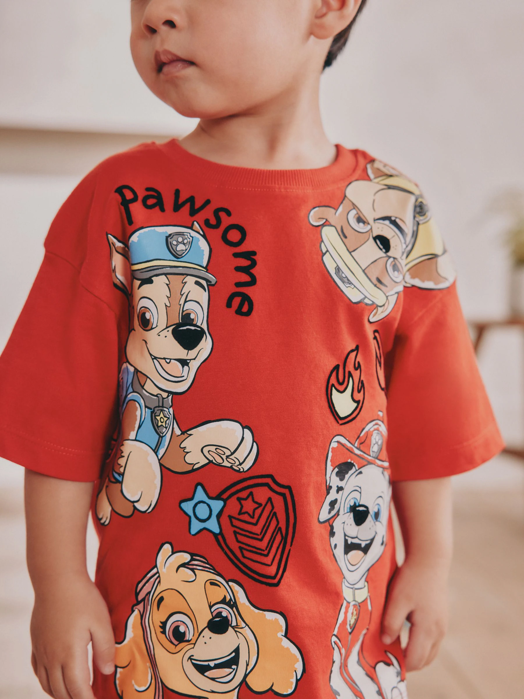 Rood/blauw - Verpakking van 3 Paw Patrol korte pyjama's (9mnd-8jr)