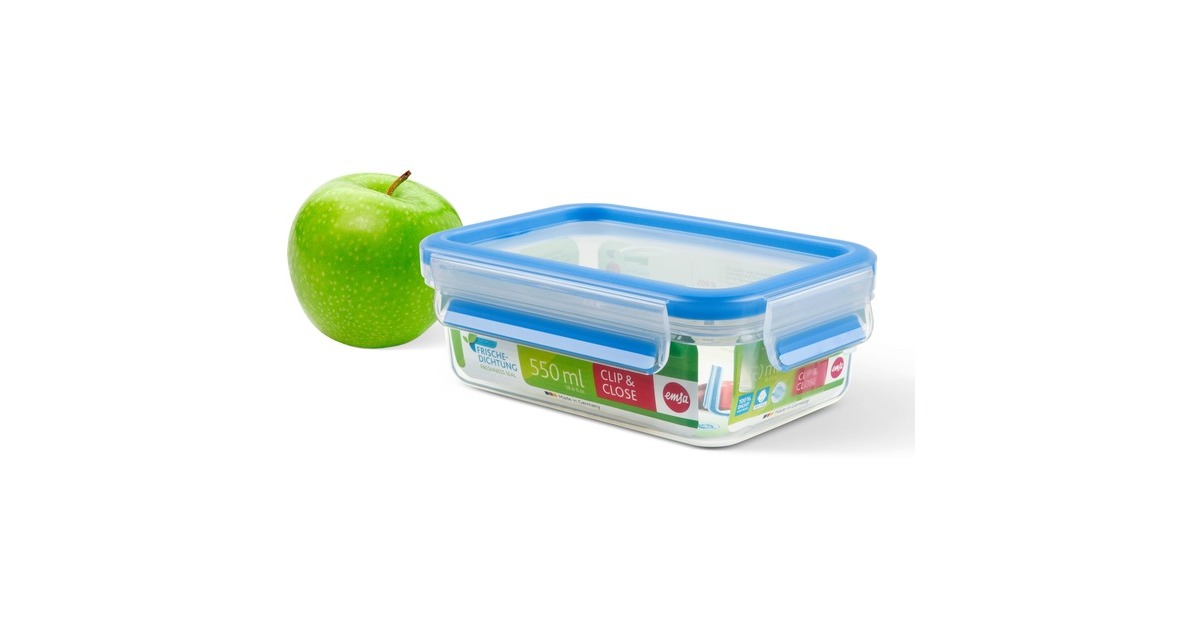 EmsaClip & Close Vershouddoos 0,55 l  (Transparant/blauw)