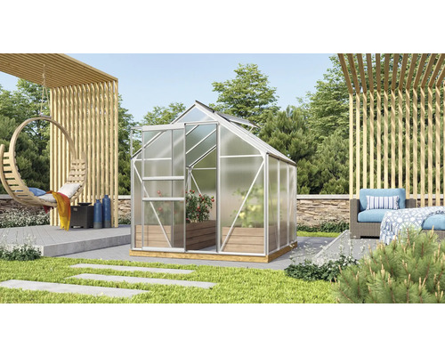 Vitavia Venus 3800 kas, dubbelwandige polycarbonaat panelen, 4 mm dik, 195 x 195 cm, aluminium