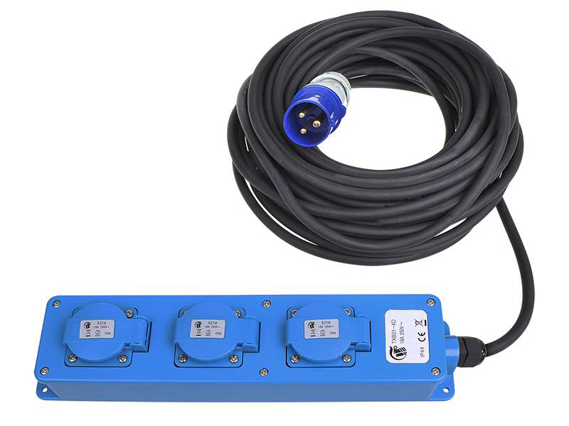 ProPlus 20 meter lange 3-voudige 2x USB CEE stekkerdoos