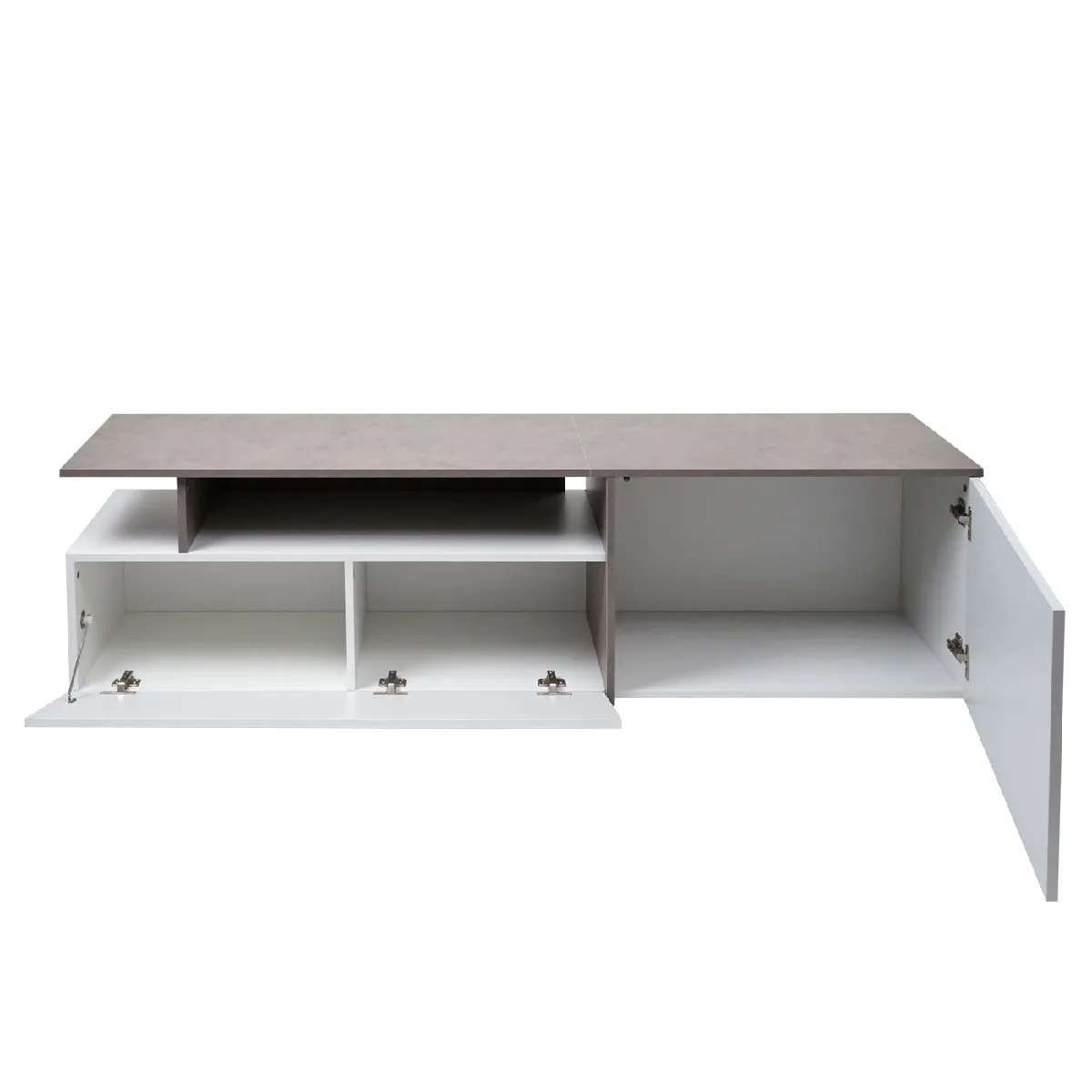 Decoshop26 Meuble TV aspect béton - Blanc