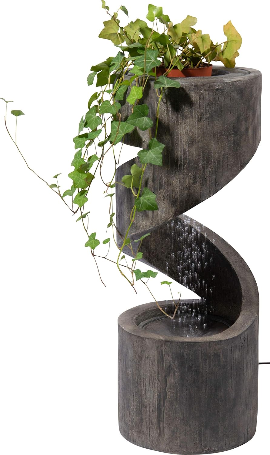 dobar® 96160e Großer Design Gartenbrunnen Venus | Terrassenbrunnen mit LED-Beleuchtung | Wasserfall aus Polyresin | Springbrunnen Outdoor | Dekorativer Zierbrunnen | 31,5 x 31,5 x 79,5 cm