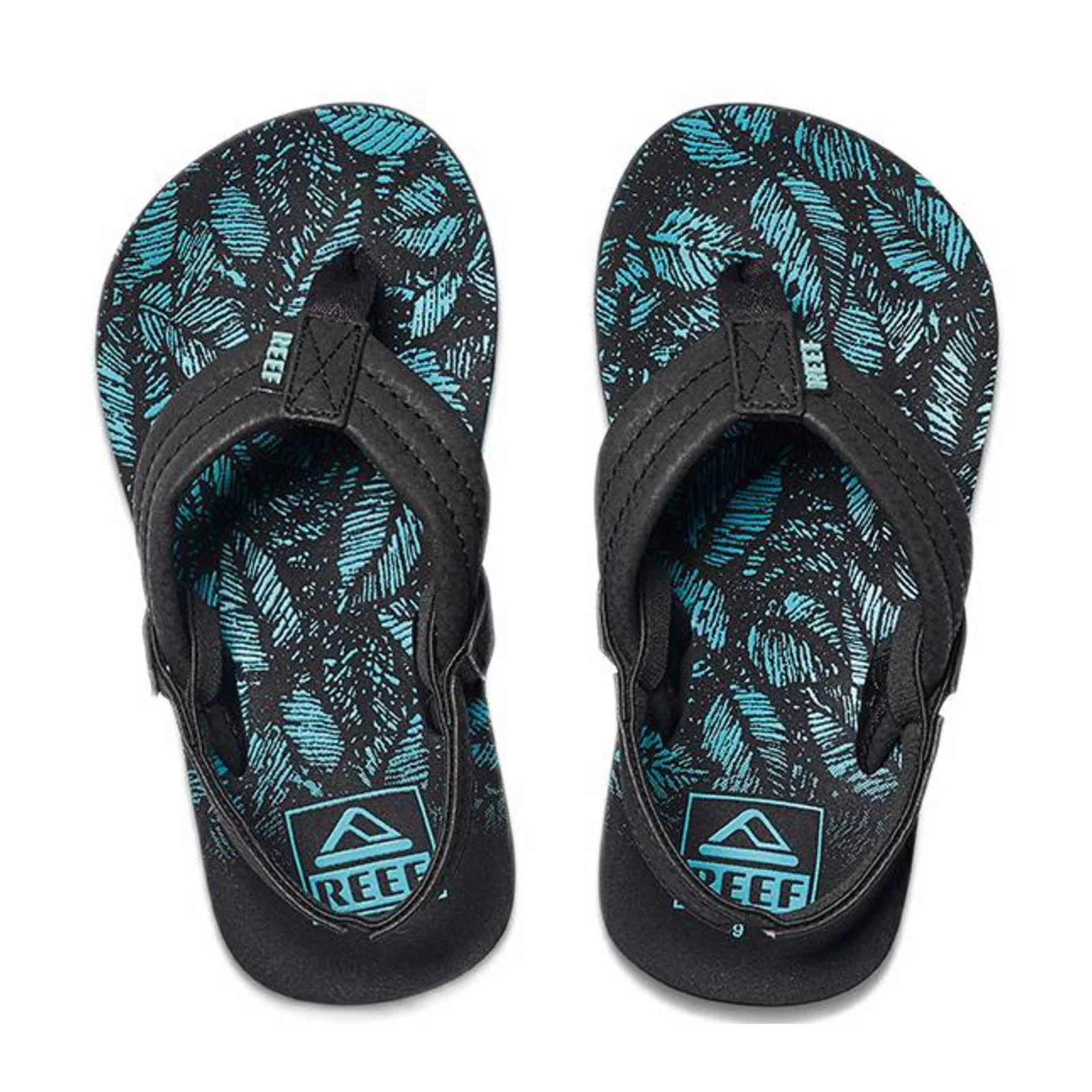 Reef Little Ahi  teenslippers zwart/aqua