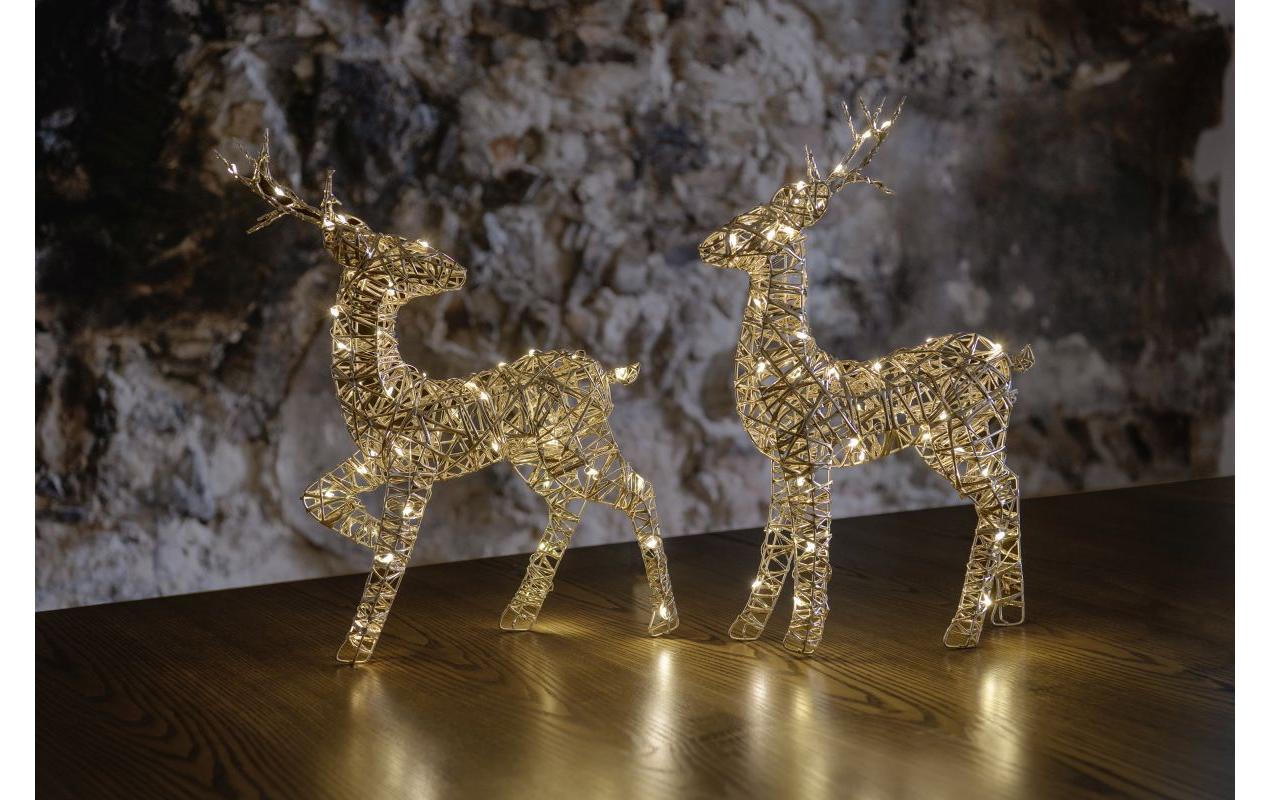 Gold reindeer, 32 WarmweissLED Dekoration