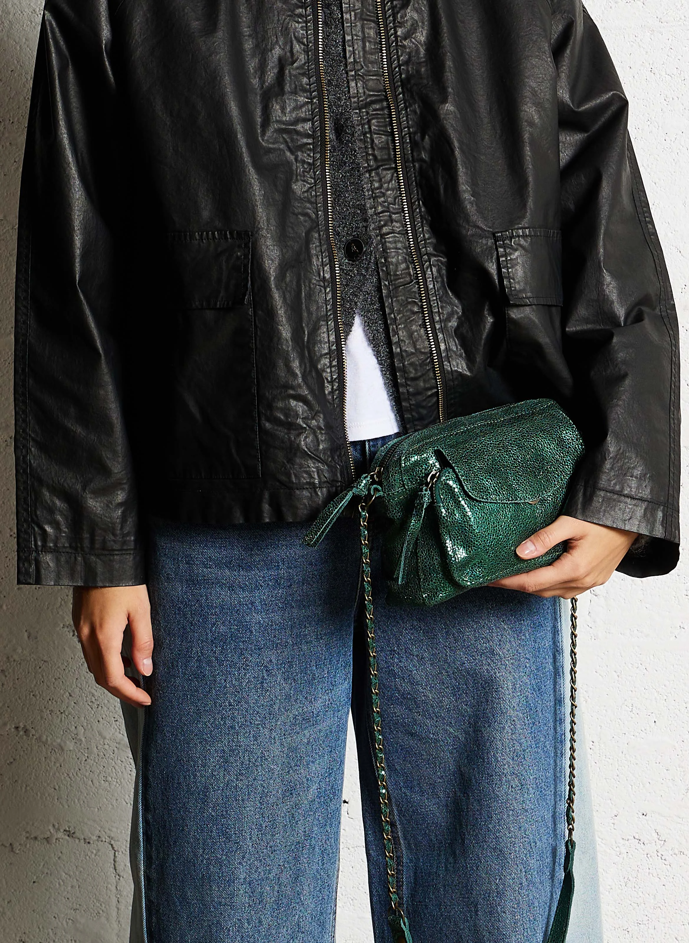 NAINA - Sac bandoulière en cuir | Vert
