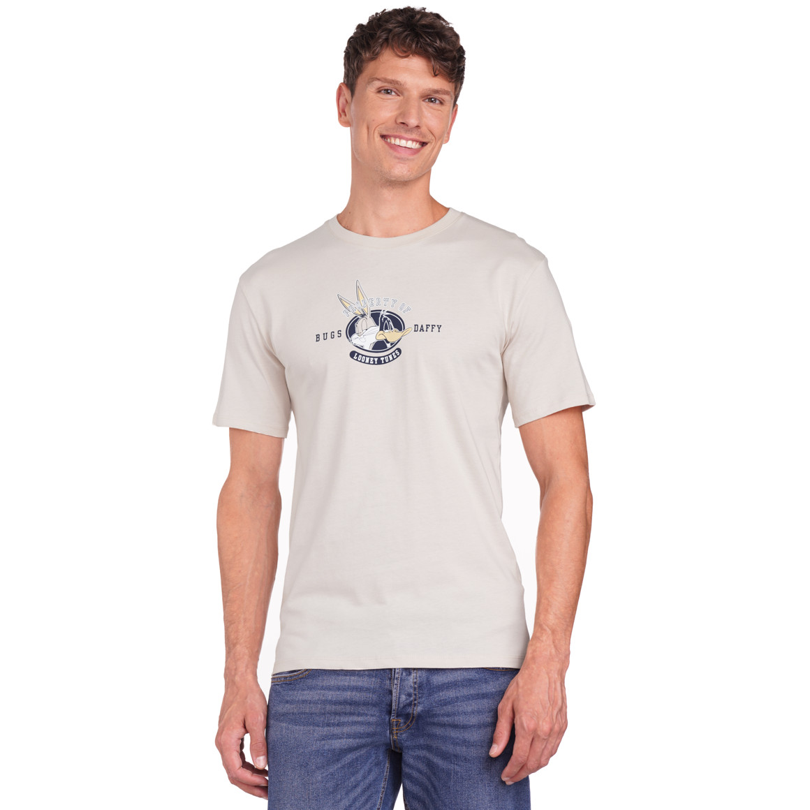 VanVaan Looney Tunes T-Shirt mit Rücken-Print beige