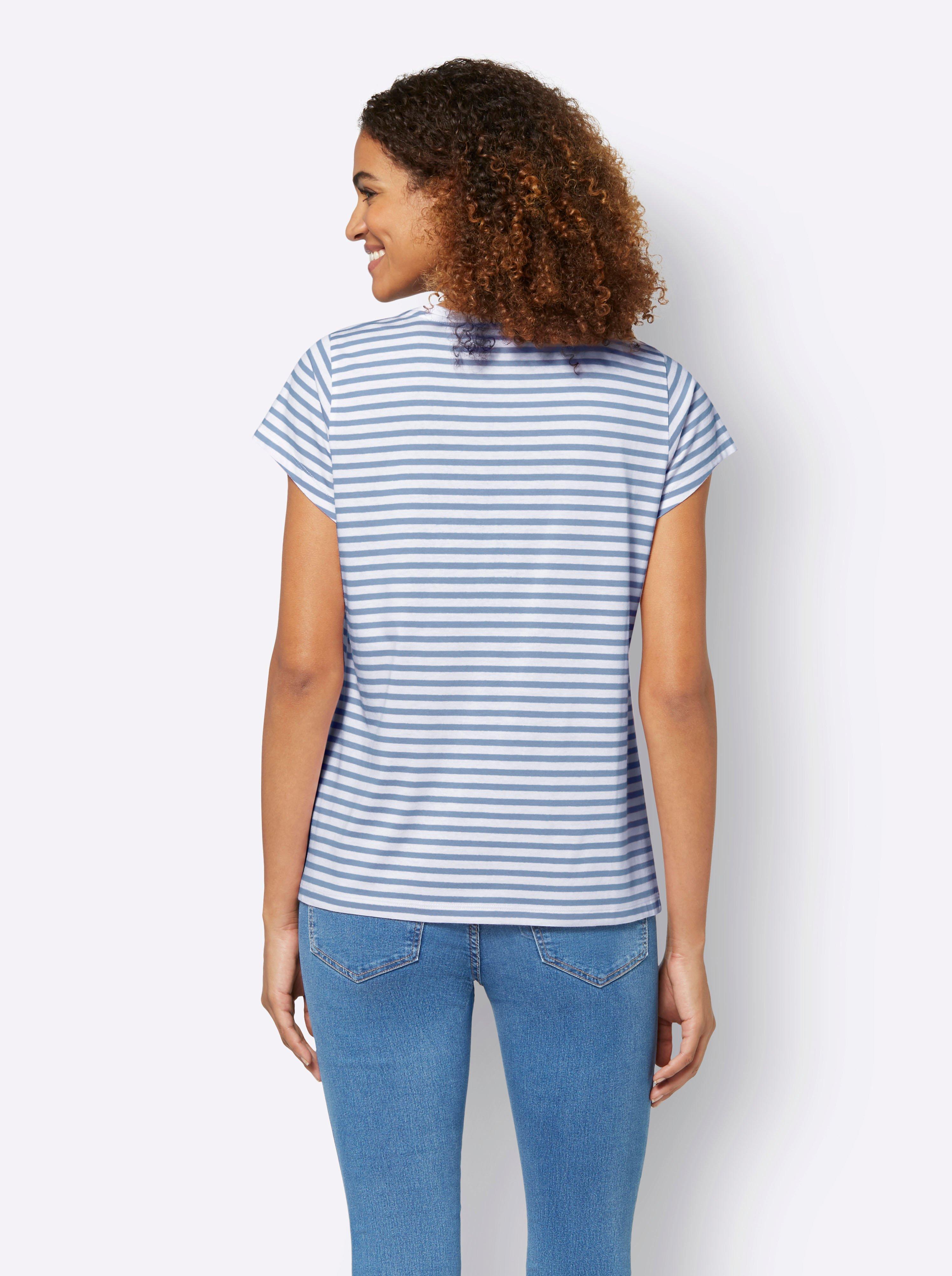 Ringelshirt mit V-Ausschnitt