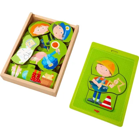 HABA 304641 Holzpuzzle Bunter Berufe-Mix