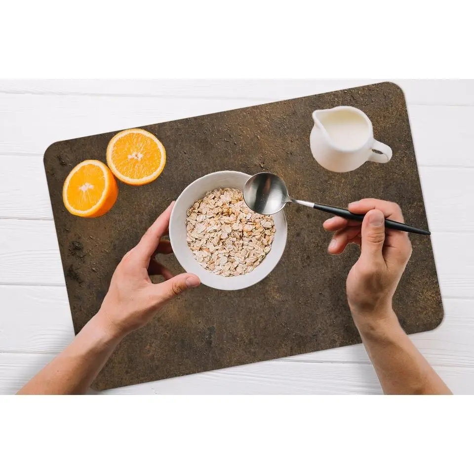 MuchoWow Placemat (6stuks) 45x30cm Roest print IJzer Bruin
