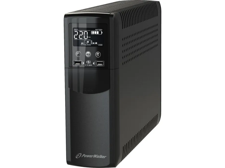 PowerWalker VI 1000 CSW - UPS - AC 170 - 280 V - 600 Watt - 1000 VA - 10 At - USB - output-stikforbindelser: 4