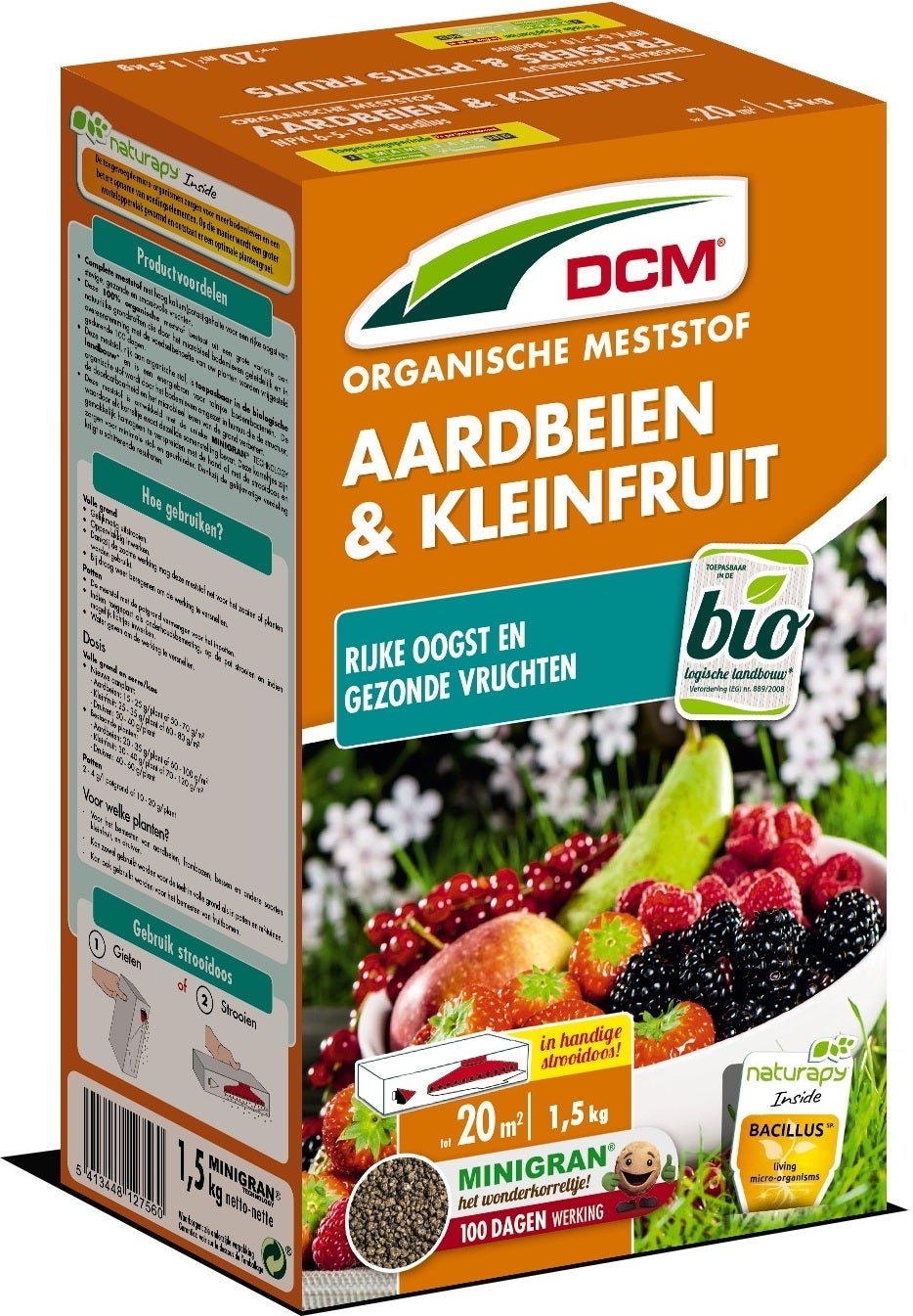 DCM Bio meststof aardbeien en kleinfruit 1,5 kg