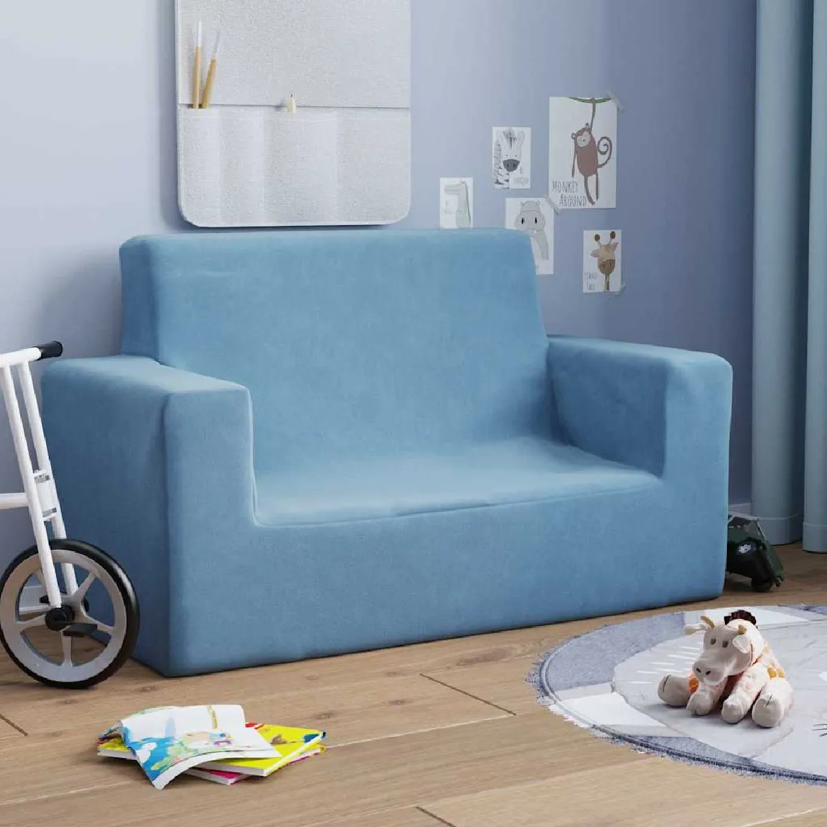 vidaXL Canapé Enfants Bleu