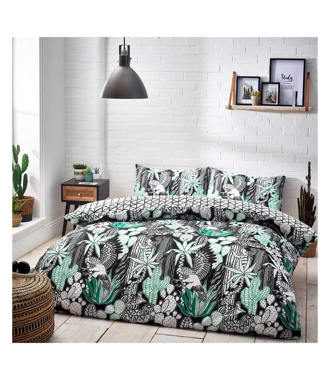 Style Lab - Parure de lit ARIZONA (Blanc / Noir) - UTRV2520