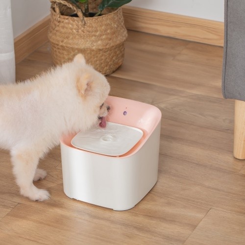Fonte de água rosa PawHut para gatos