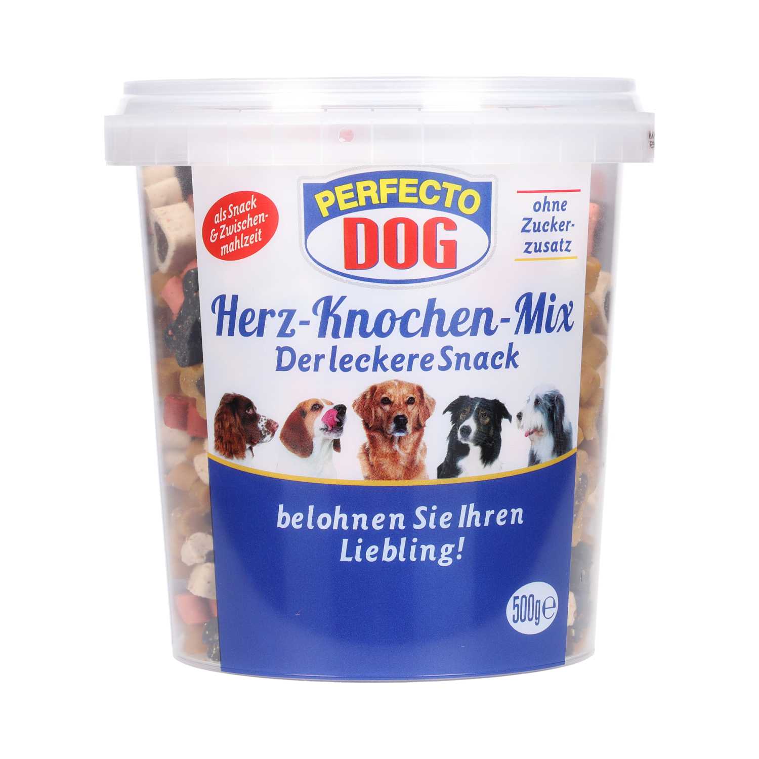 Perfecto Dog Herz-Knochen-Mix 500 g im Eimer