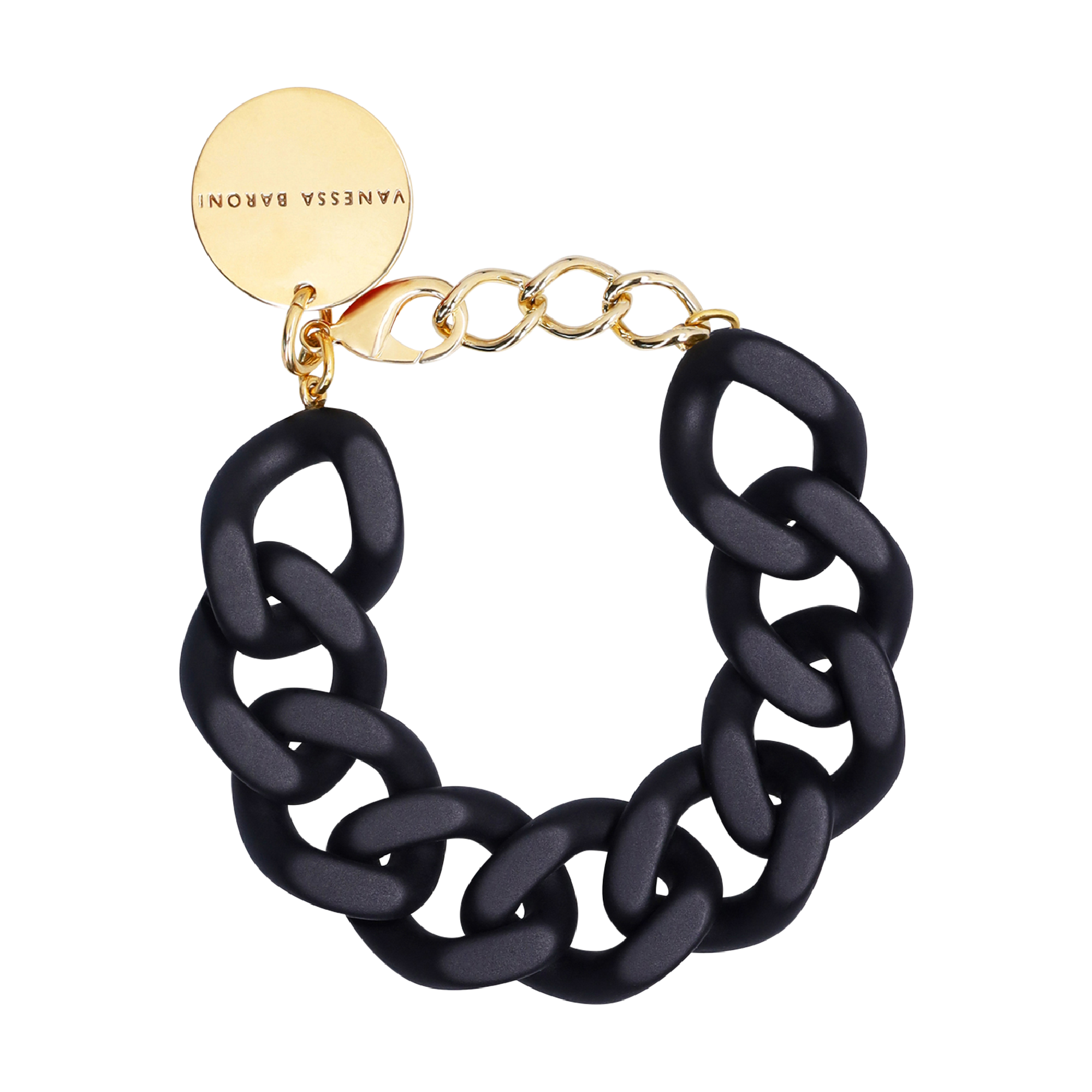 Bracelet à maillons plats | Noir