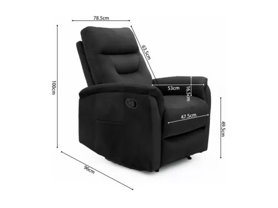Fauteuil relaxation relevable manuellement PARIS coloris noir