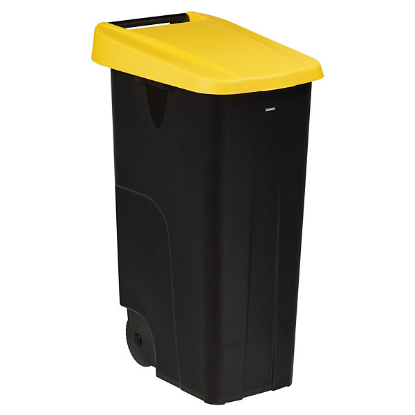ROSSIGNOL Poubelle de tri mobile - 110 L  - movatri  - noir / jaune - couv ferme